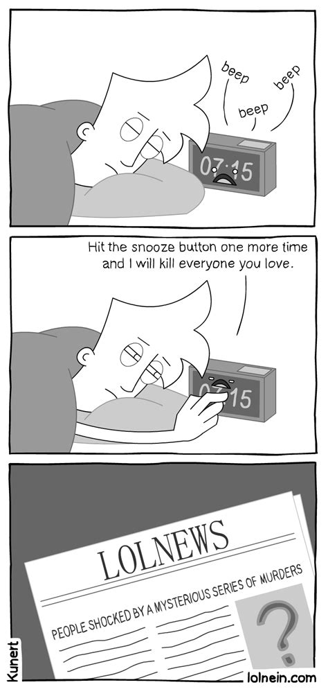 Snooze Button Lolnein Clock Snooze Alarm Comics Funny