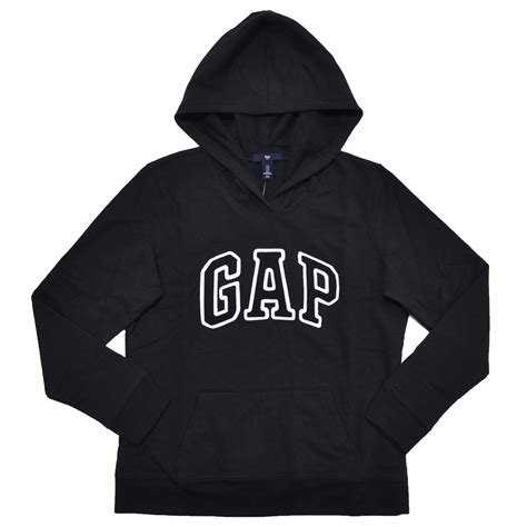 Gap Gap Womens Fleece Arch Logo Pullover Hoodie L Black Walmart