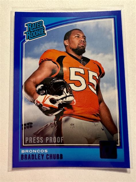 K Donruss Press Proof Blue Bradley Chubb Rr Ebay