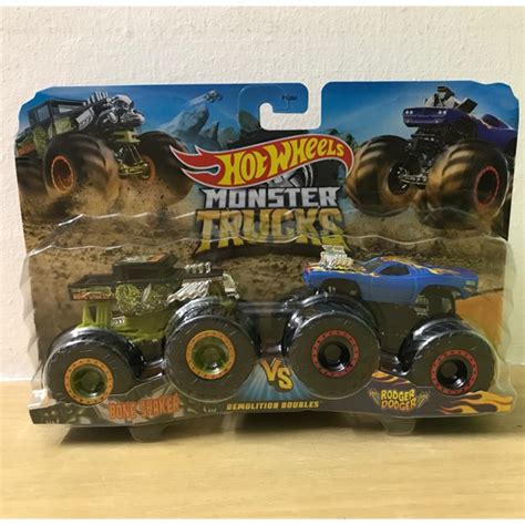 Latest Hot Wheels Monster Trucks Bone Shaker Vs Rodger Dodger Shopee Malaysia