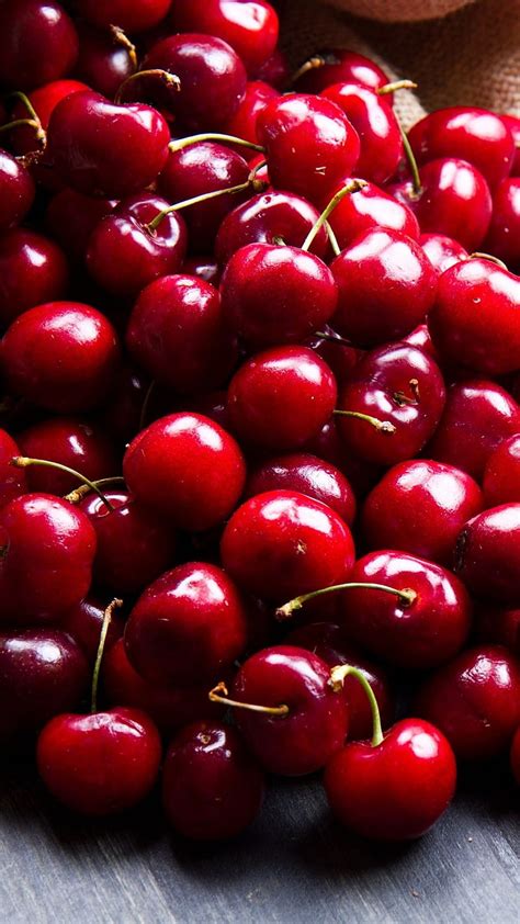 Shine Red Cherry Fruit Fruit Fruit Cherry Fruit Hd Phone