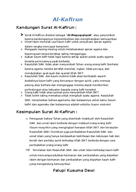 Detail Isi Kandungan Surat Al Kafirun Koleksi Nomer 3