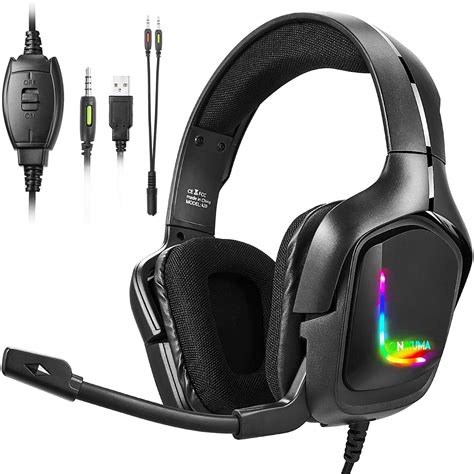 Onikuma K20 Wired Gaming Headsets With Microphone Rgb Light Aga Computer