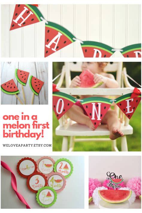 One In A Melon First Birthday Head On Over To Our Shop Now To Get All Your Watermelon Party