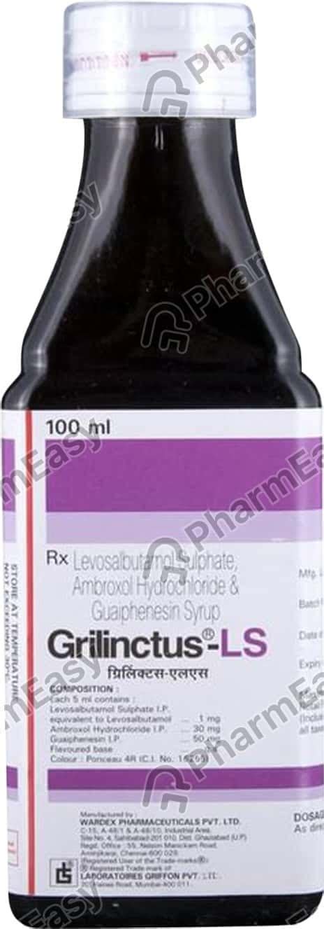 Grilinctus Ls Syrup Ml Uses Side Effects Price Dosage Pharmeasy