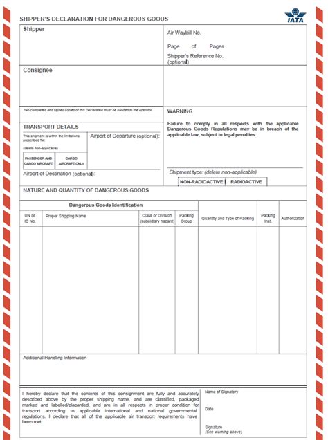 Iata Dgd Template