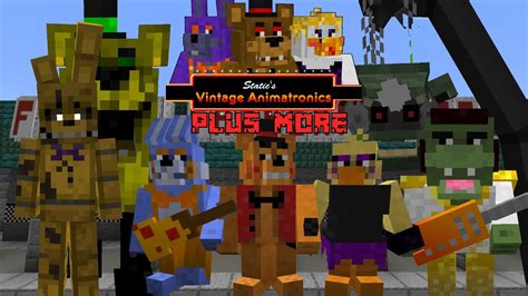 These Fnaf Minecraft Mods Are Amazing Static S Vintage Animatronics Mod Showcase Youtube