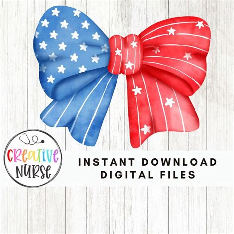 Coquette American Flag Bow Png Coquette Bow Png 4th Of July Sublimation America Png Freedom