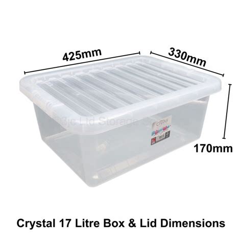 Wham Crystal Plastic Storage Box Lid Size 05 17 Litre 3JC