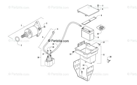 Arctic Cat Side By Side 2017 OEM Parts Diagram For Battery And Starter