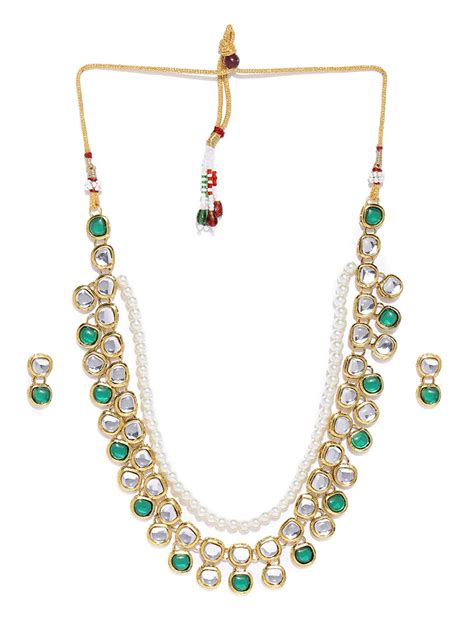 Zaveri Pearls Gold Tone Traditional Kundan And Pearls Necklace Set For Women Zpfk8591 Price In