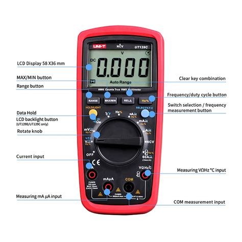 UNI T UT139C Digital Multimeter Auto Range True RMS Meter Handheld