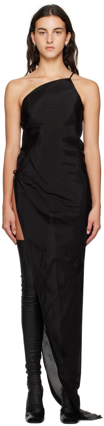 Black Taco Maxi Dress By Rick Owens On Sale