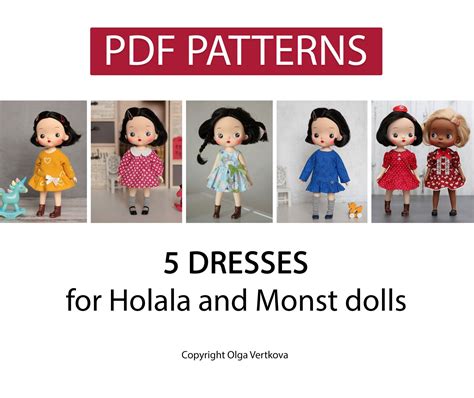 Patterns PDF Five Models Of Dresses For Holala And Monst Dolls Etsy