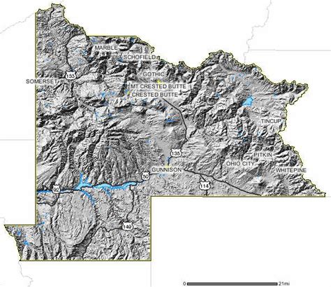 Map of Gunnison, Colorado in relief - Real Estate in Gunnison, Colorado ...