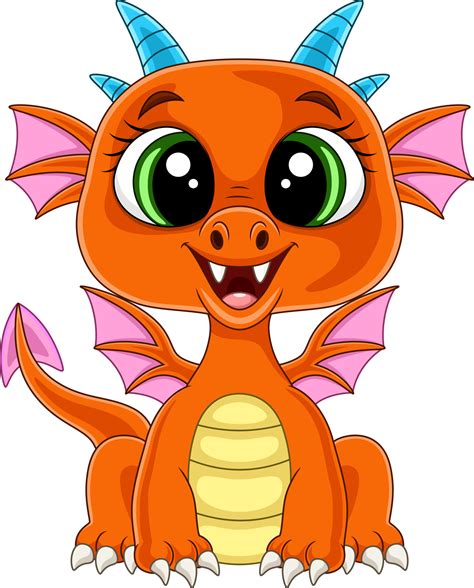 Cartoon cute baby dragon sitting 5332328 Vector Art at Vecteezy