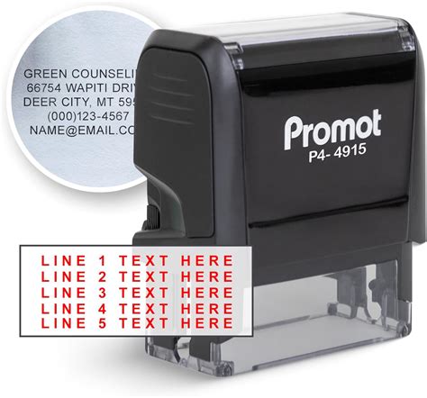 Amazon Promot Self Inking Personalized Stamp Up To Lines Of