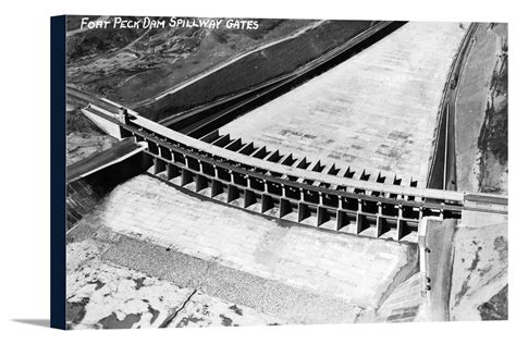 Fort Peck Dam, Montana - Aerial View of the Spillway Gates (18x11 ...