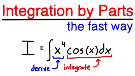 Integration By Parts The Fast Way Example Problem Youtube