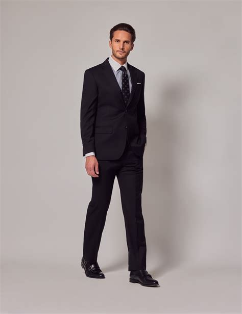 Men S Black Italian Wool Tailored Fit Suit Pants Collection