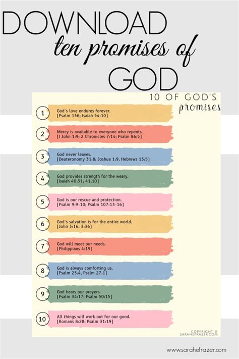 Free Printable Promises Of God