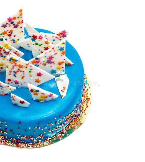 Birthday Blue Cake With Colorful Sprinkles Stock Image Image Of Blue