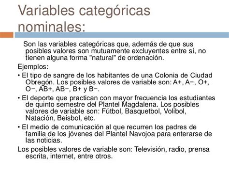 Ejemplos De Variables Categoricas Nominales Y Ordinales Opciones De Images