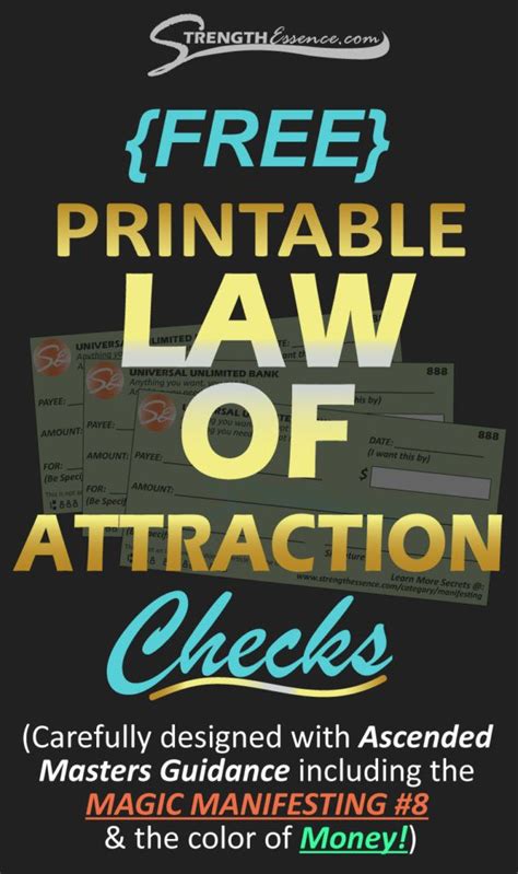 Free Law Of Attraction Check 2024 Printable Pdf Strength Essence