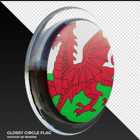 Wales Bandera De C Rculo Brillante Con Textura D Realista