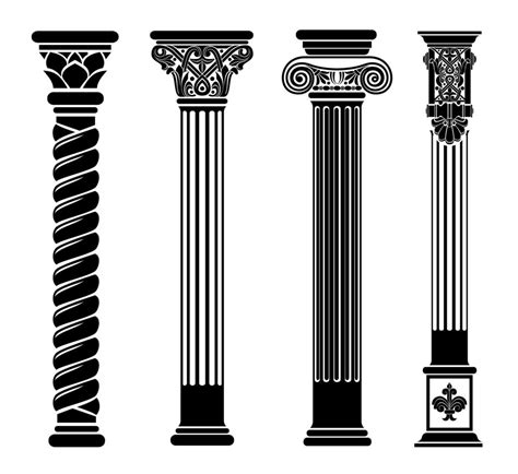 Black Contour Of Classical Columns Pillar Design Door Design Images