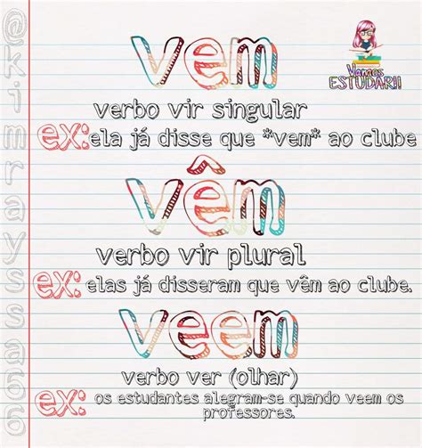 Verbo Vem V M E Veem Gram Tica