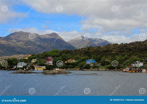 Il Puerto Leden In Wellington Islands Fiordi Del Cile Del Sud