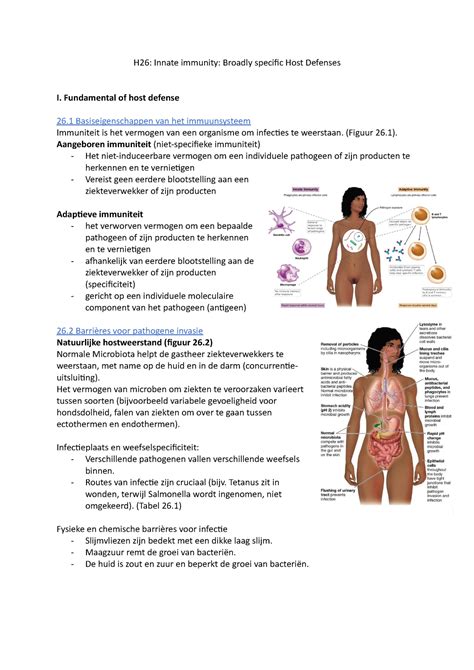 H26 Samenvatting IMMU H26 Innate Immunity Broadly Specific Host