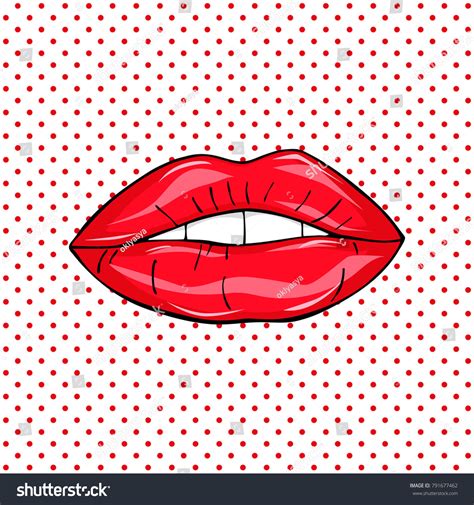 Sexy Sweet Red Clossy Lips Open Stock Vector Royalty Free 791677462 Shutterstock