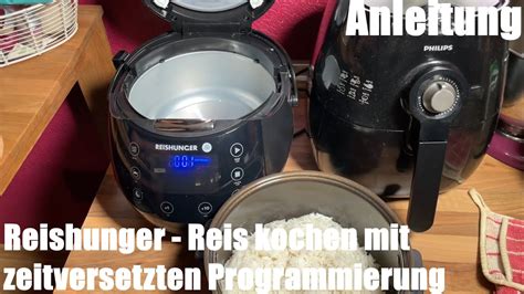 Reis Kochen Im Reishunger Reiskocher Mit Einer Zeitversetzten