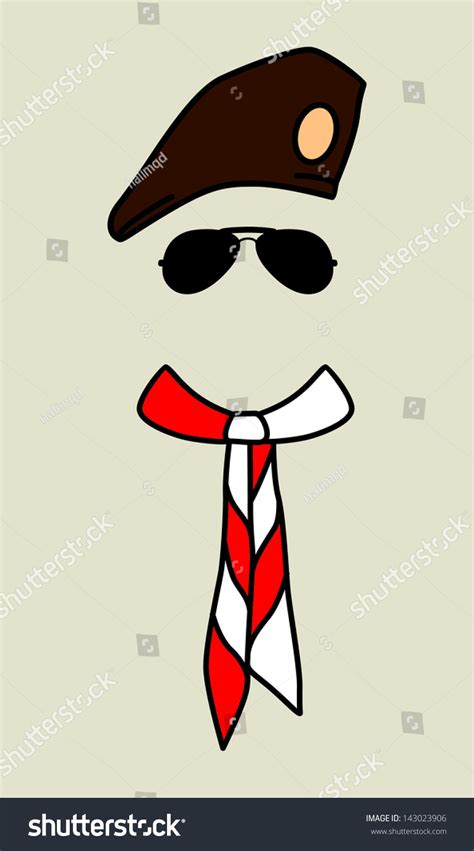 Vintage Boy Scout Isolated .Vector Illustration - 143023906 : Shutterstock