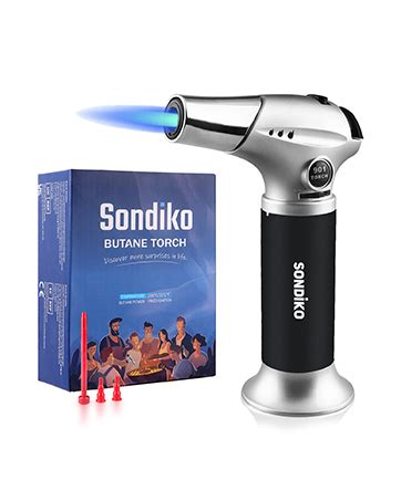 Sondiko Butane Torch S400 Refillable Blow Torch Lighter With Safety