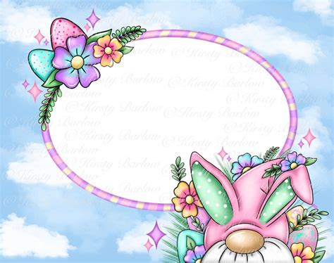 Easter Bunny Rabbit Gonk Gnome Rectangle Tin Sublimation Design Png