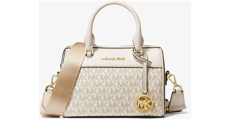 Michael Kors Jet Set Travel Small Logo And Faux Leather Duffle