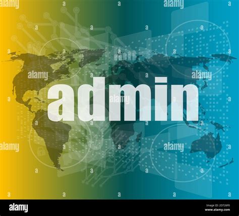 Admin Words On Digital Touch Screen Interface Stock Photo Alamy