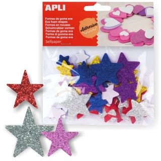 Estrellas De Goma Eva Con Purpurina Adhesivas P 50