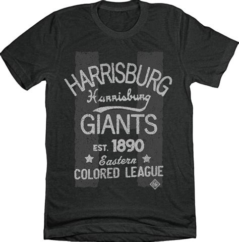 Harrisburg Giants Vintage Negro League Baseball Old School Shirts