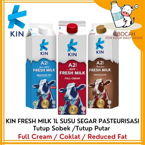 Jual Kin Fresh Milk Liter Susu Segar Pasteurisasi All Varian