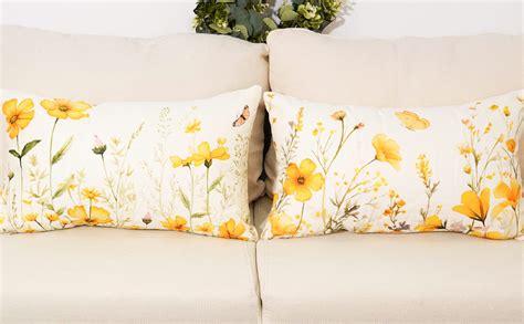 Tajwe Floral Throw Pillow Covers 12x20 Set Of 2 Spring