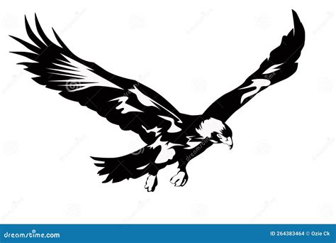 Illustration of an Eagle Flying High by Monitoring the Prey Below Stock ...