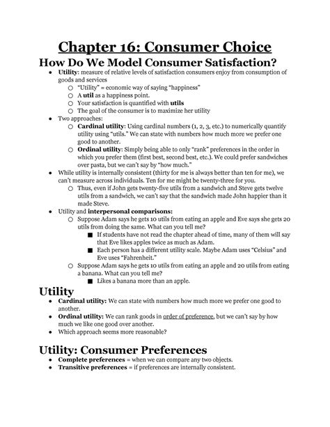 Chapter 16 Consumer Choice Chapter 16 Consumer Choice How Do We