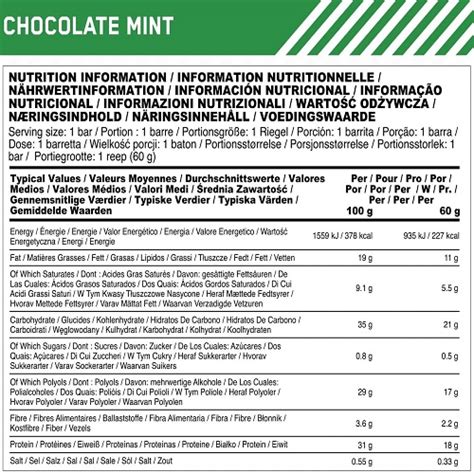 Optimum Nutrition Plant Protein Bar 12 X 60g Chocolate Mint 7603 22