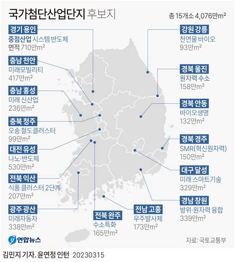 그래픽 국가첨단산업단지 후보지 연합뉴스