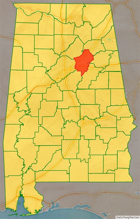 Map of St. Clair County, Alabama - Thong Thai Real