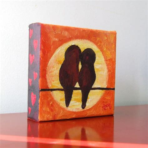 Original Painting Lovebirds At Sunset X Oil On Canvas